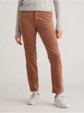 Quince Warm Brown High Rise Straight Leg Corduroy Pants Size 6